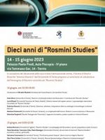 Seminario per il decennale di “Rosmini Studies”